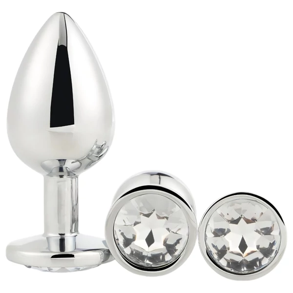 Gleaming Love - anál plug szett (ezüst, 3 részes)
