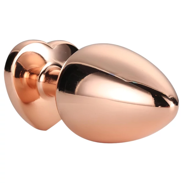 Gleaming Love - alumínium plug szív alakú kővel - M (rózsaarany)