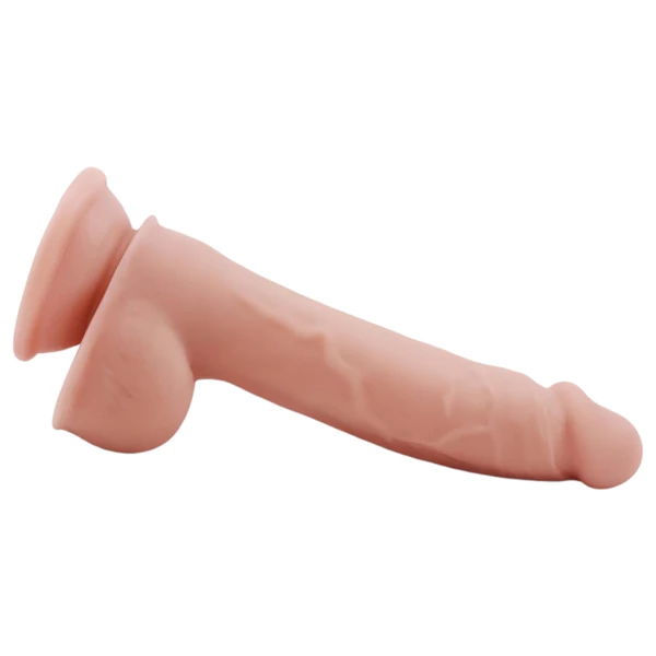 Mr. Dixx 7.6 - tapadókorongos, herés dildó (natúr, 19,5 cm)