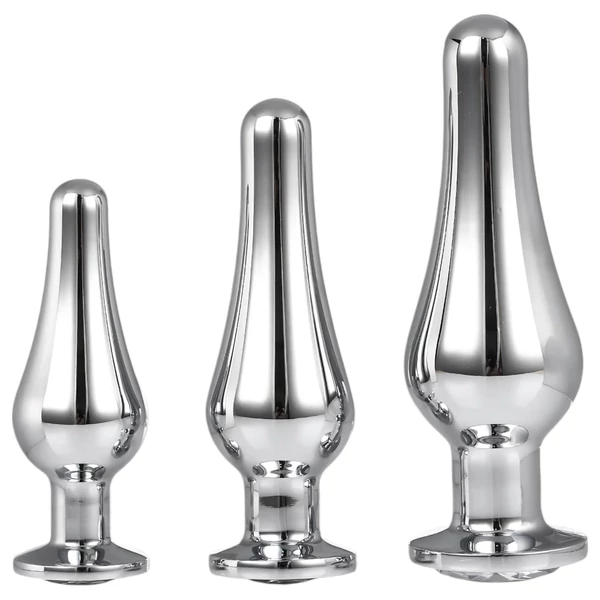 Gleaming Love - anál csúcs plug szett (ezüst, 3 részes)