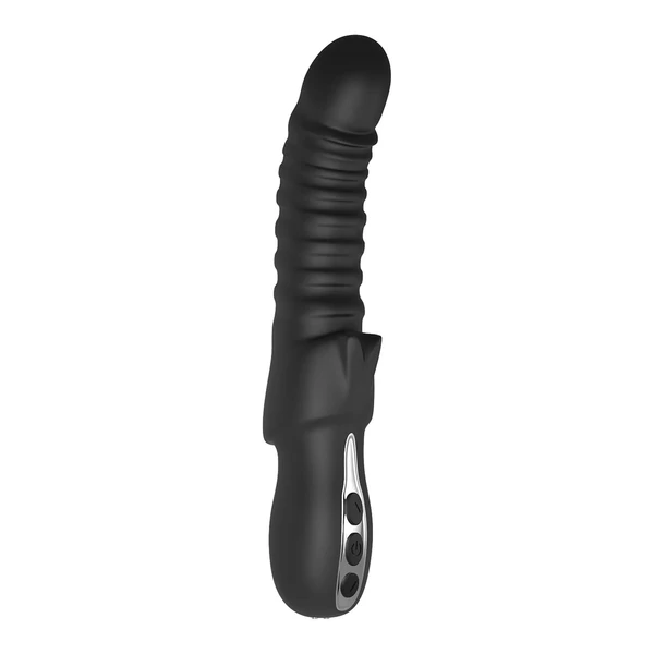 Dream Toys Typhon - akkus, bordázott vibrátor (fekete)