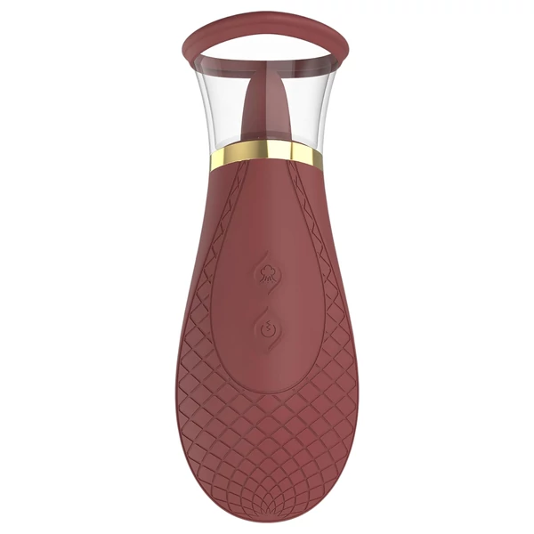 Dreamtoys Roxy - szívó-nyaló vibrátor (bordó)