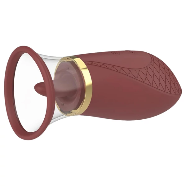 Dreamtoys Roxy - szívó-nyaló vibrátor (bordó)