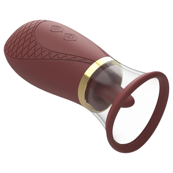 Dreamtoys Roxy - szívó-nyaló vibrátor (bordó)