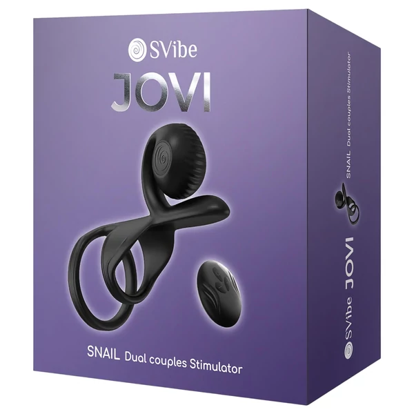 Snail Vibe Jovi - péniszgyűrű és párvibrátor (fekete)