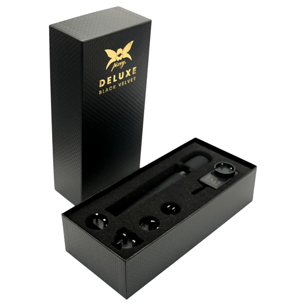 Pixey Deluxe Black Velvet - wand vibrátor M (fekete)