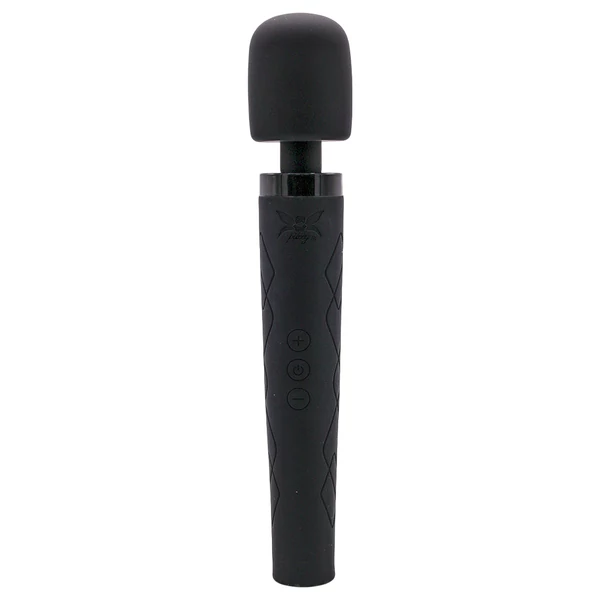 Pixey Deluxe Black Velvet - wand vibrátor M (fekete)