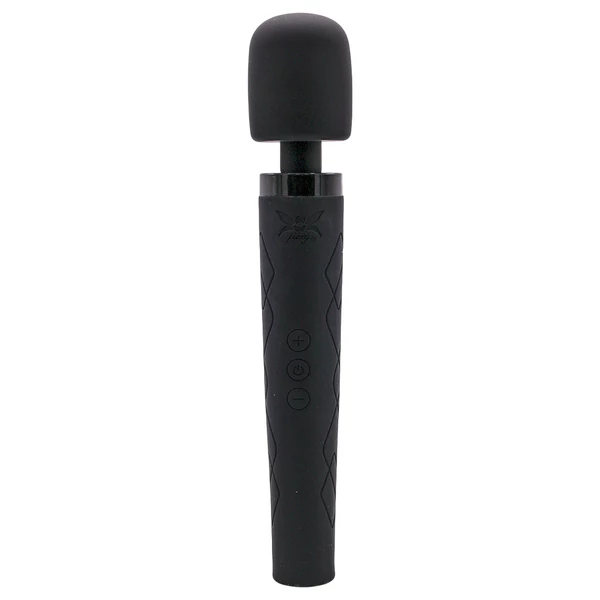 Pixey Deluxe Black Velvet - wand vibrátor L (fekete)