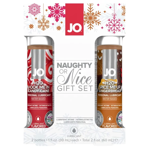 System JO Naughty - pikáns ünnepi vízbázisú síkosító szett (2x30ml)