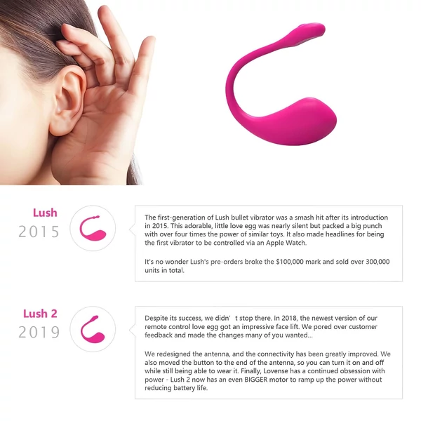 Lovense Lush 2 - App-vezérelt vibrációs tojás (pink)