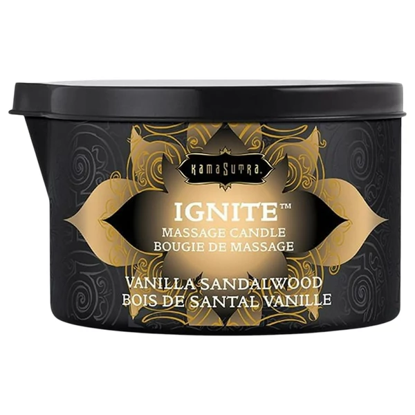 Kama Sutra - vegán masszázsgyertya - vanília-szantálfa (170g)