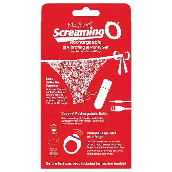 Screaming O Panty Set - vibrációs tanga (piros, S-L)