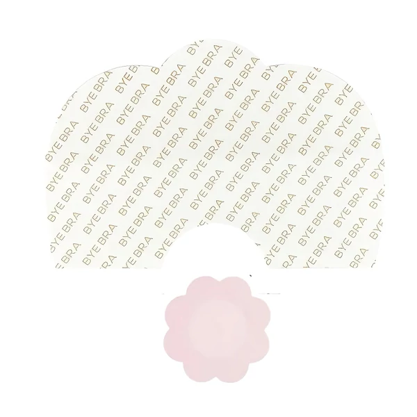 Bye Bra D-F - láthatatlan mellemelő tapasz - pink (6 db)