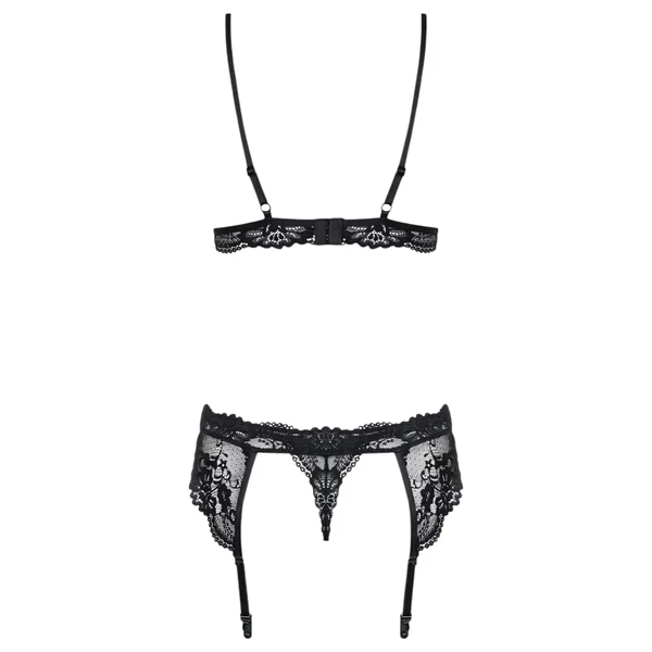 Obsessive 810-SEG-1 - csipke fehérnemű szett (fekete)