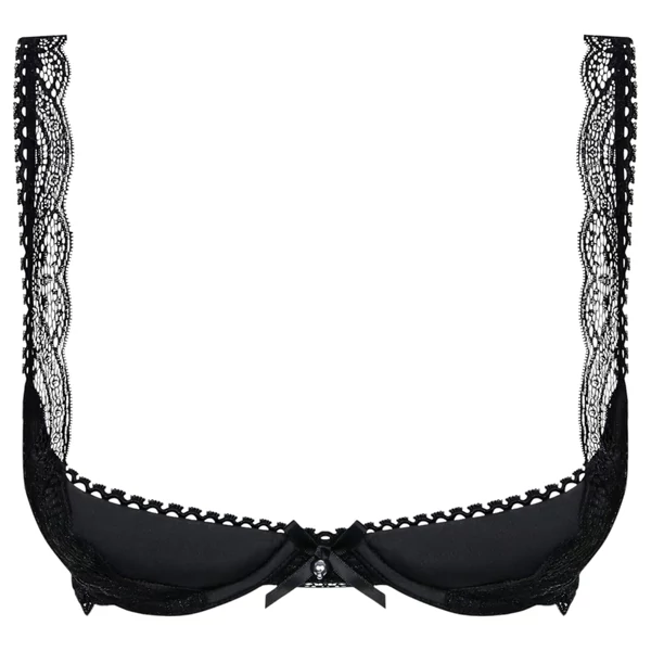 Obsessive Miamor - csipkés push-up melltartó (fekete)