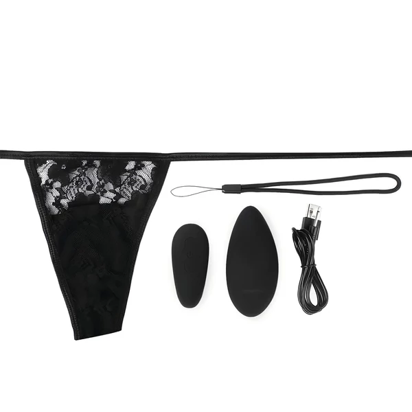Screaming Panty - akkus, rádiós csikló vibrátor (fekete)