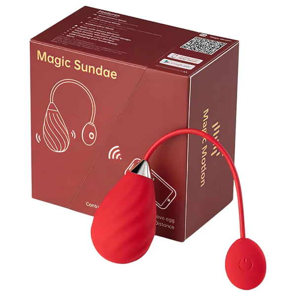 Magic Motion Sundae - App-vezérelt vibrációs tojás (piros)