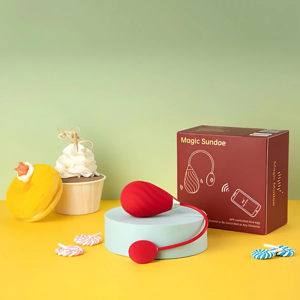 Magic Motion Sundae - App-vezérelt vibrációs tojás (piros)