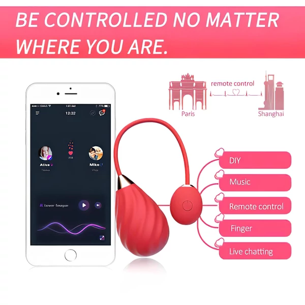 Magic Motion Sundae - App-vezérelt vibrációs tojás (piros)