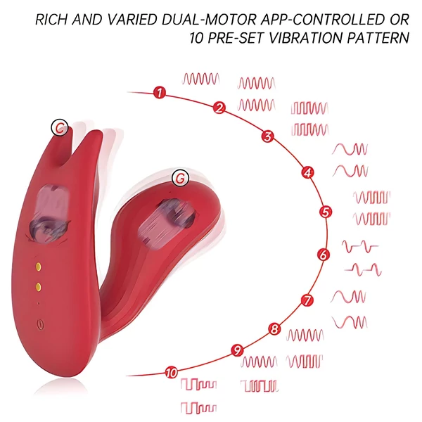 Magic Motion Umi - App-vezérelt felhelyezhető vibrátor (piros)