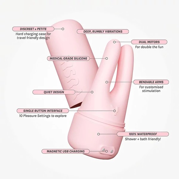 Vush Pop Swish - akkus, vízálló csiklóizgató (pink)
